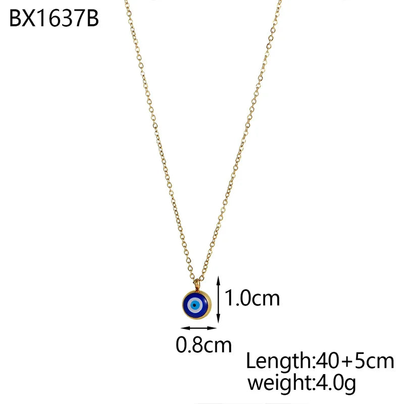 Mini Hamsa Evil Eye Necklace