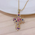 Zircon Cross Pendant Necklace