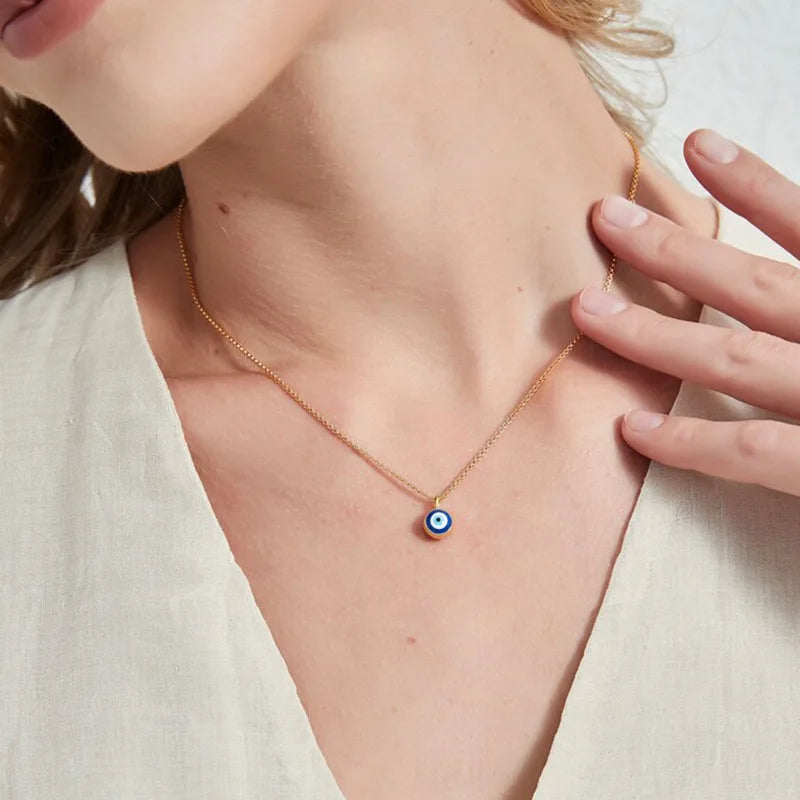 Mini Hamsa Evil Eye Necklace