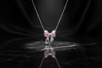 Pink Crystal Bow Pendant