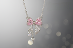 Pink Crystal Bow Pendant